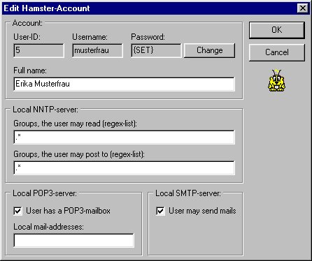 Edit Hamster-Account