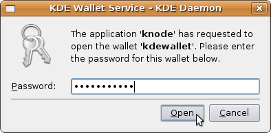 Enter KWallet password